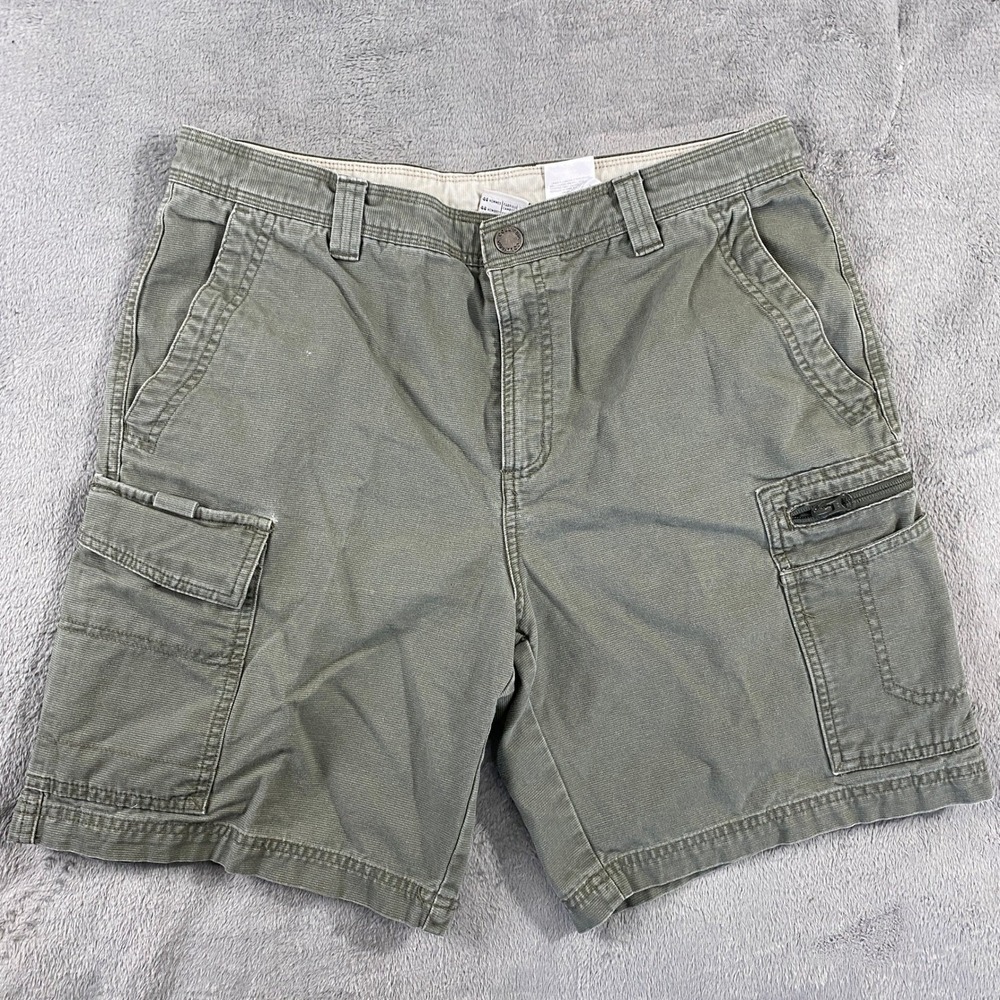 Columbia Cargo Shorts Mens 34 Olive Green X.C.O. Cotton Hiking Utility 9 Inseam